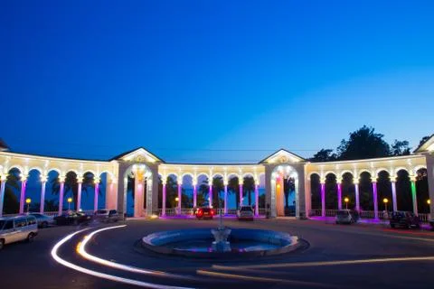 Colonnade night view Stock Photos