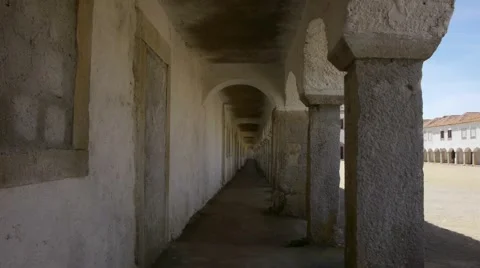Colonnade at old monastery 스톡 동영상 41803132
