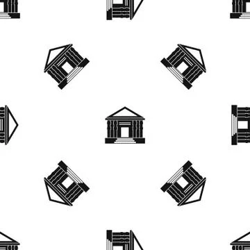Colonnade pattern seamless black Stock Illustration