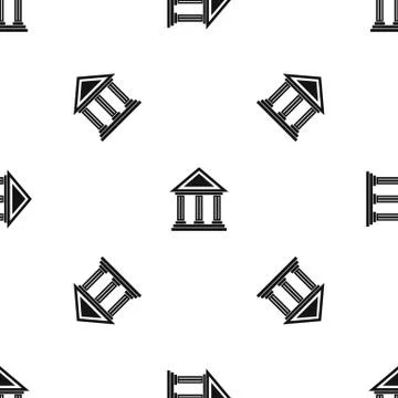 Colonnade pattern seamless black Stock Illustration
