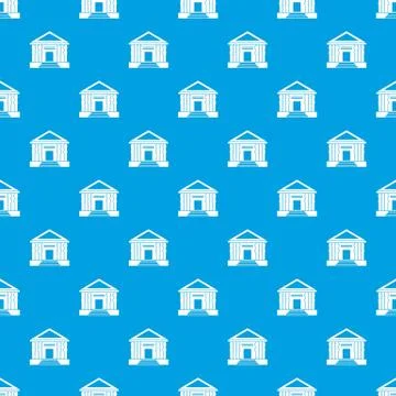 Colonnade pattern seamless blue Stock Illustration