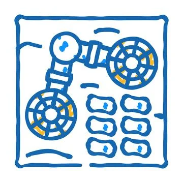 Colony space exploration icon doodle illustration Stock Illustration