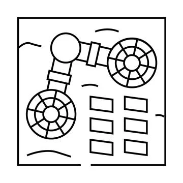 Colony space exploration line icon vector illustration Stock Illustration