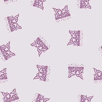 Colony space exploration line seamless pattern Stock Illustration