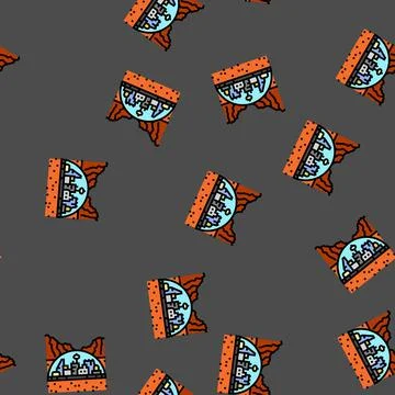 Colony space exploration vector seamless pattern 스톡 일러스트