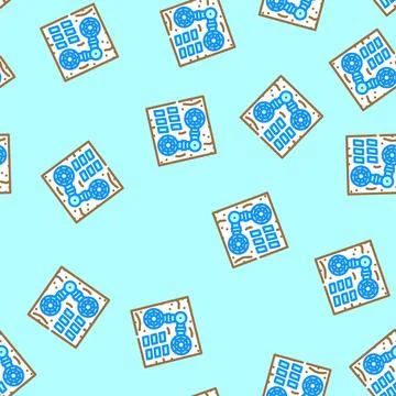 Colony space exploration vector seamless pattern Stock Illustration