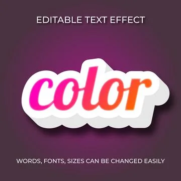 Color 3d editable text effect Stock Illustration