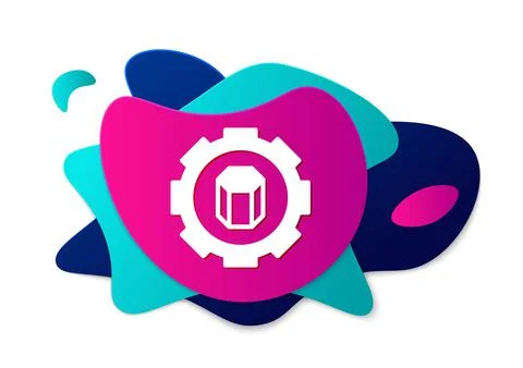 Color 3D printer setting icon isolated on white background. 3d printing Stock Illustration