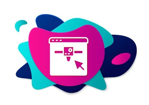 Color 3D printer setting icon isolated on white background. 3d printing Stock Illustration