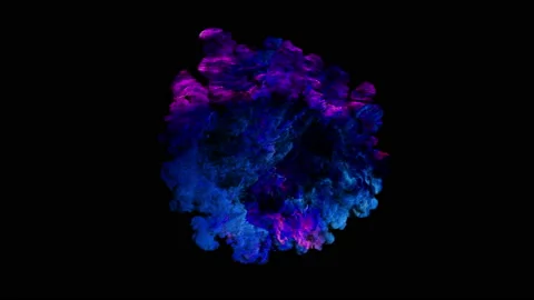 Color 3D smoke explosion shockwave effect and divergent wave. There is an alpha  Vidéo 88118507