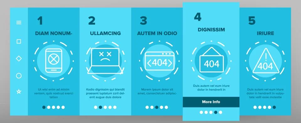 Color 404 HTTP Error Message Vector Onboarding Stock Illustration