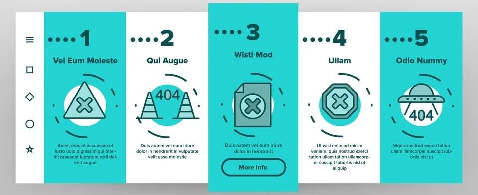 Color 404 HTTP Error Message Vector Onboarding 스톡 일러스트