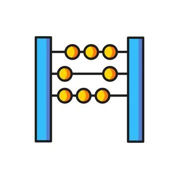 Color Abacus icon isolated on white background. Traditional counting frame... Illustrazione stock