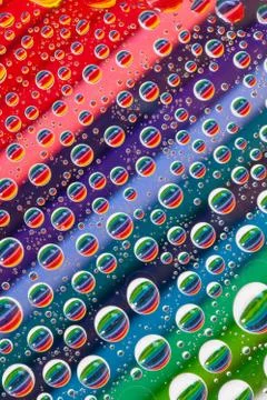Color abstract background with drops and pencils set Stock Illustration