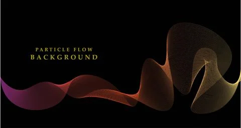 Color abstract background, vector wave of flowing particles, curvy lines of dots 스톡 일러스트