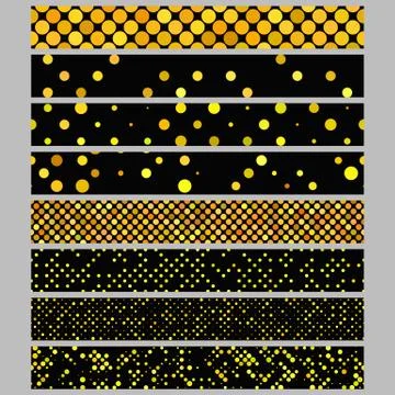 Color abstract dot pattern rectangular web banner background set Illustrazione stock