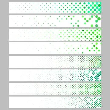 Color abstract dot pattern rectangular web banner background set Stock Illustration