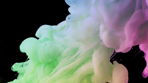 Color Abstract - Dynamic Background - Rainbow Paint Cloud Mixing In Water - 4k Stock Footage 160051800