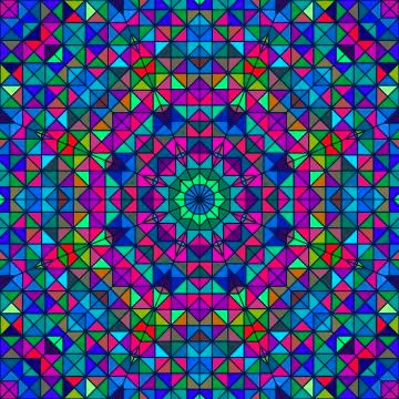 Color abstract geometric retro pattern. stained-glass window Stock Illustration