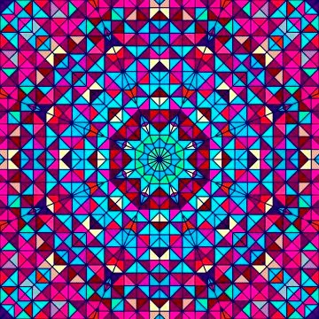 Color abstract geometric retro pattern. stained-glass window Stock Illustration