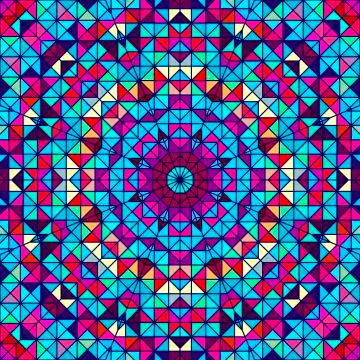 Color abstract geometric retro pattern. stained-glass window Stock Illustration