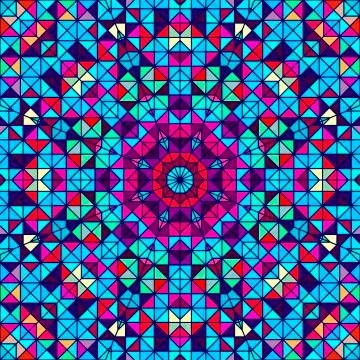 Color abstract geometric retro pattern. stained-glass window Stock Illustration