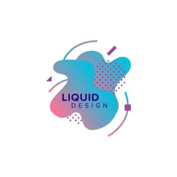 Color abstract liquid shape, fluid color overlap gradient background. Vector  Ilustración de archivo