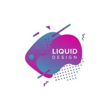 Color abstract liquid shape, fluid color overlap gradient background. Vector  스톡 일러스트