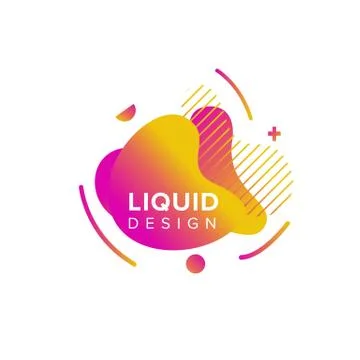 Color abstract liquid shape, fluid color overlap gradient background. Vector  Stock Illustration