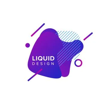 Color abstract liquid shape, fluid color overlap gradient background. Vector  Иллюстрация