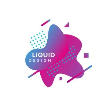 Color abstract liquid shape, fluid color overlap gradient background. Vector  Stock Illustration