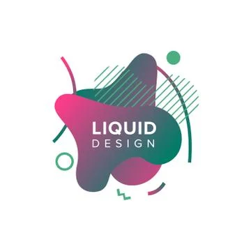 Color abstract liquid shape, fluid color overlap gradient background. Vector  Illustrazione stock