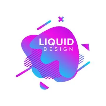 Color abstract liquid shape, fluid color overlap gradient background. Vector  Stock Illustration
