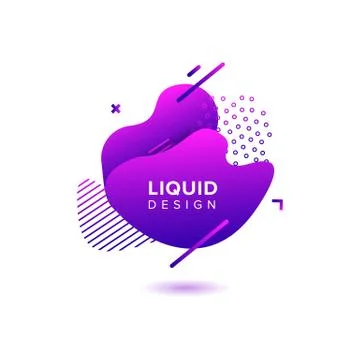 Color abstract liquid shape, fluid color overlap gradient background. Vector  스톡 일러스트