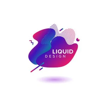 Color abstract liquid shape, fluid color overlap gradient background. Vector  Ilustración de archivo