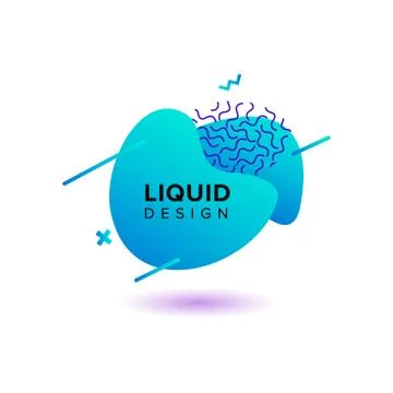 Color abstract liquid shape, fluid color overlap gradient background. Vector  스톡 일러스트