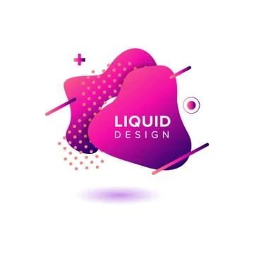 Color abstract liquid shape, fluid color overlap gradient background. Vector  Stock Illustration