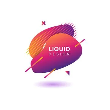 Color abstract liquid shape, fluid color overlap gradient background. Vector  Stock Illustration