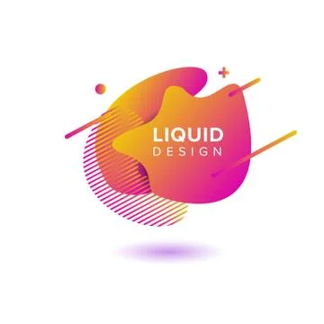 Color abstract liquid shape, fluid color overlap gradient background. Vector  Stock Illustration