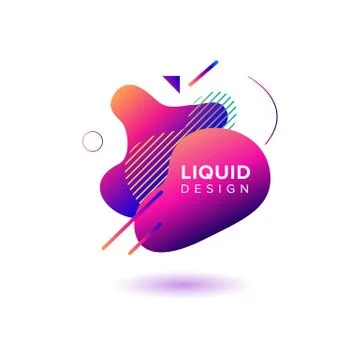 Color abstract liquid shape, fluid color overlap gradient background. Vector  스톡 일러스트