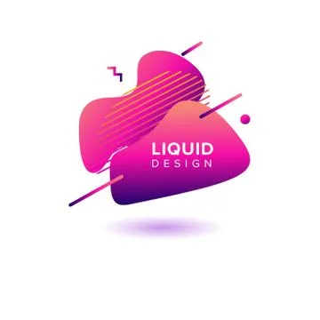 Color abstract liquid shape, fluid color overlap gradient background. Vector  Stock Illustration