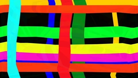 Color abstract moving pattern with yellow, black, red, blue ,green Stock Footage 220609229