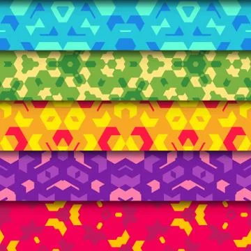Color abstract seamless pattern set. Stock-Illustration