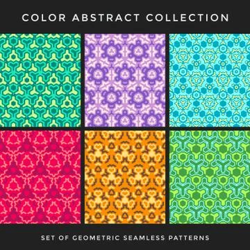 Color abstract seamless pattern set. Stock Illustration