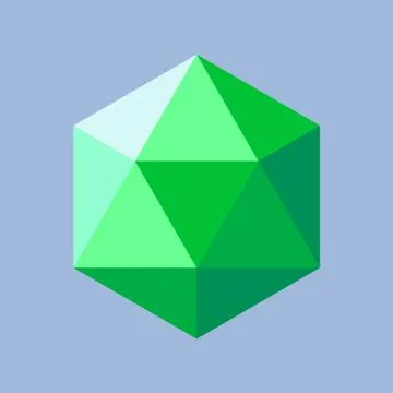 Color abstract shape with low-poly, polygonal triangular green color. Stock Illustration