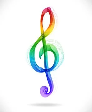 Color abstract treble clef Stock Illustration