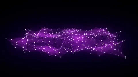 Color abstract wave background with dots and lines moving in space. Stockbeeldmateriaal 272585314