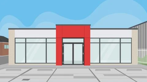 Color Accent Office Flat Design Illustration Exterior Stock Illustration