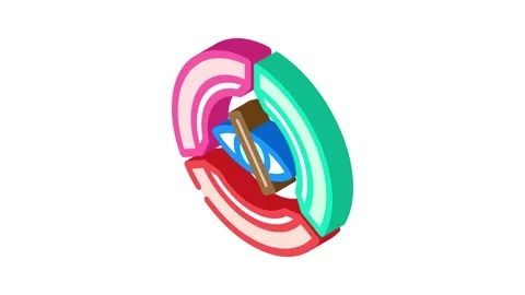 Color accessibility ux ui design isometric icon animation Stock Footage 327287750