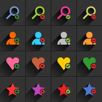 Color additional sign flat icon Stock Illustration